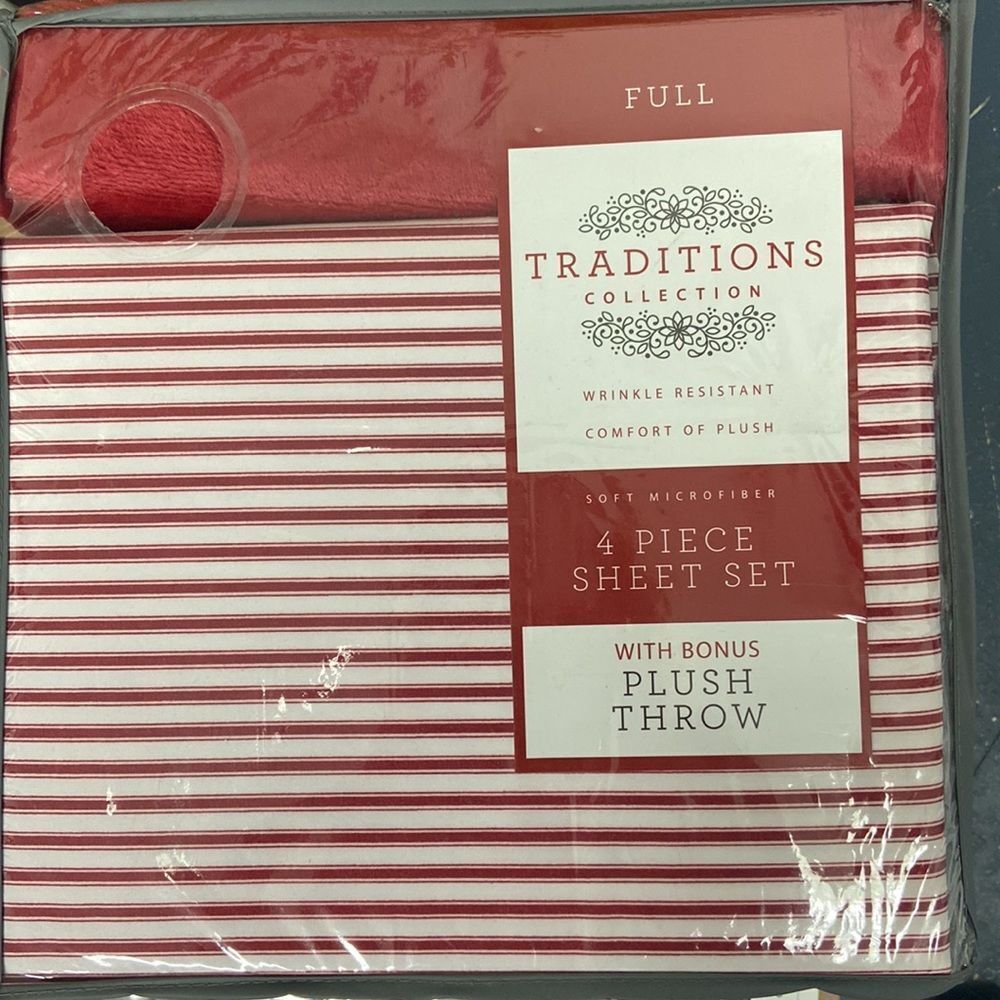 Traditions Collection 4 Piece Sheet Set - Comfy Breathable + Bonus Plush…